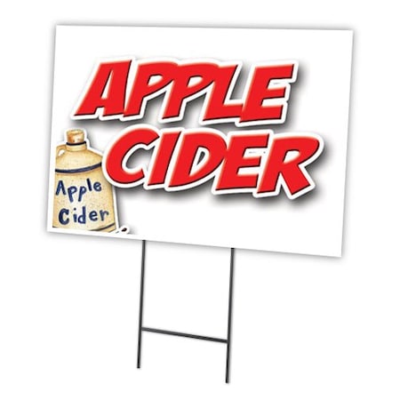 Signmission Apple Cider Yard Sign & Stake outdoor plastic coroplast window, C-2436 Apple Cider C-2436 Apple Cider